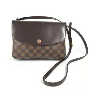 LOUIS VUITTON Damier Twice Bag Crossbody Pochette Shoulder Bag